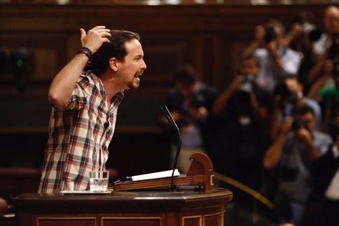 Pablo Iglesias en el debate de investidura de Rajoy 