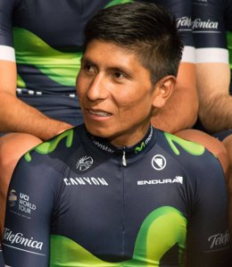 Nairo Quintana en la presentación del Movistar Team 2016