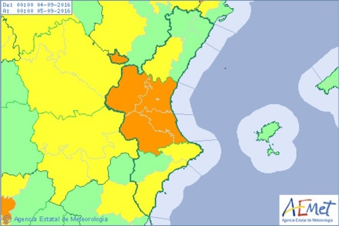 Alertas naranja y amarilla en la Comunitat por altas temperaturas