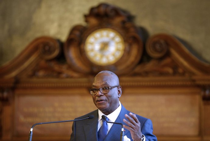 El presidente de Malí, Ibrahim Bubacar Keita, en un acto en París