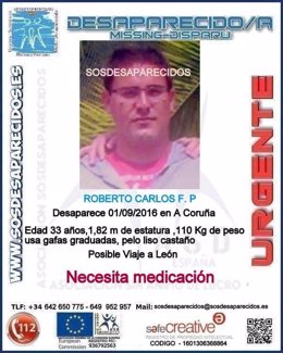 El joven desaparecido en A Coruña Roberto Carlos F.P.
