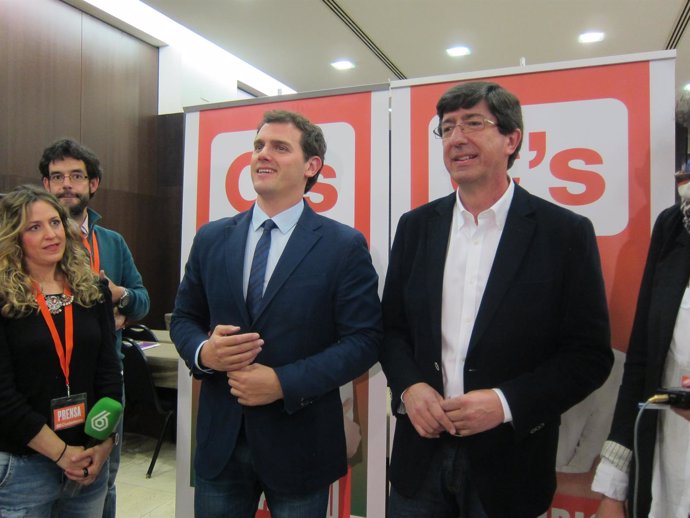 Albert Rivera y Juan Marín, en la tarde electoral