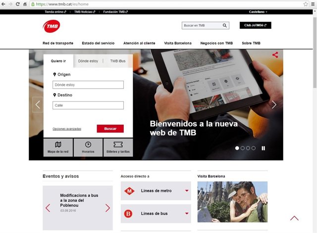 Nueva web de TMB