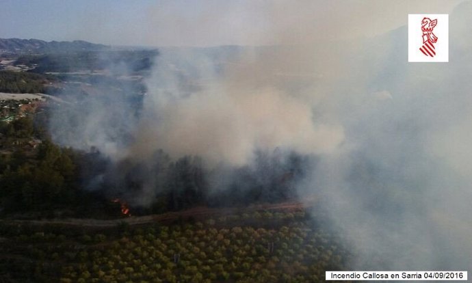Incendio en Callosa d'en Sarrià