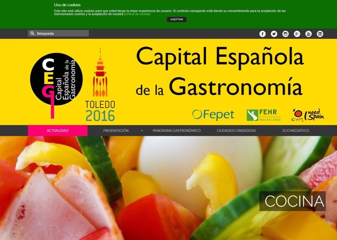 Web de la Capitalidad Española de la Gastronommía