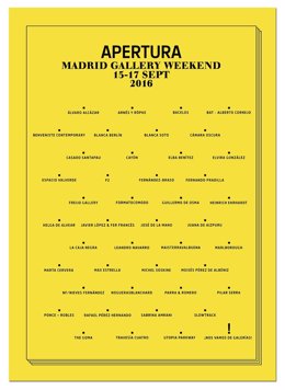 CONVOCATORIA. APERTURA MADRID GALLERY WEEKEND 2016