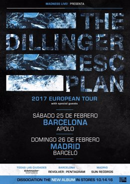 Cartel de los conciertos de The Dillinger Escape Plan