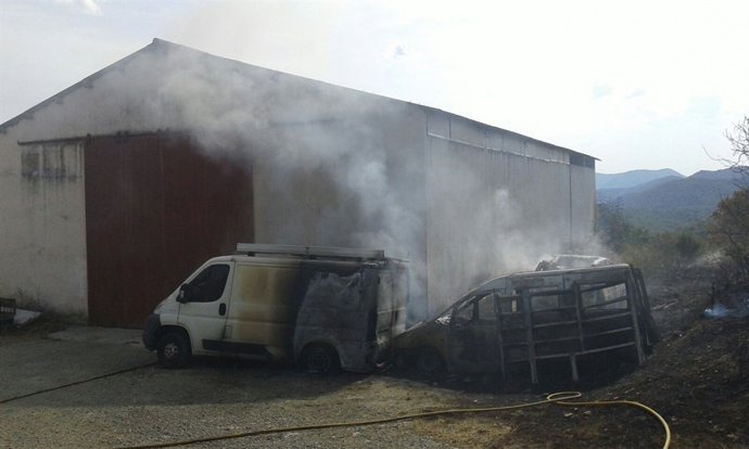 Incendio en Egozkue.