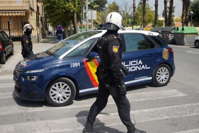 Imagen de la intervención de la Policía Nacional en El Palmar