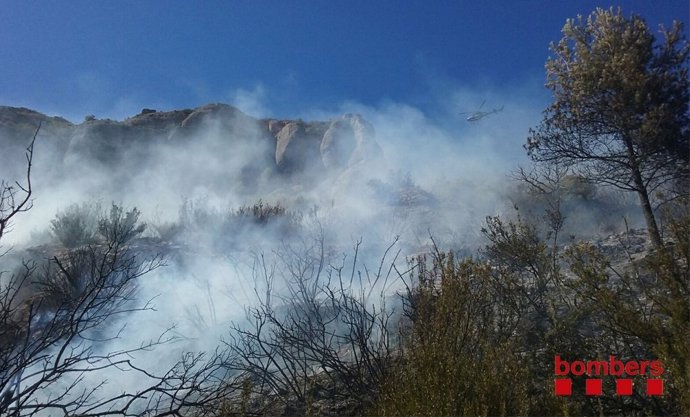 Incendio en el Parc Natural de la Serra de Montsant
