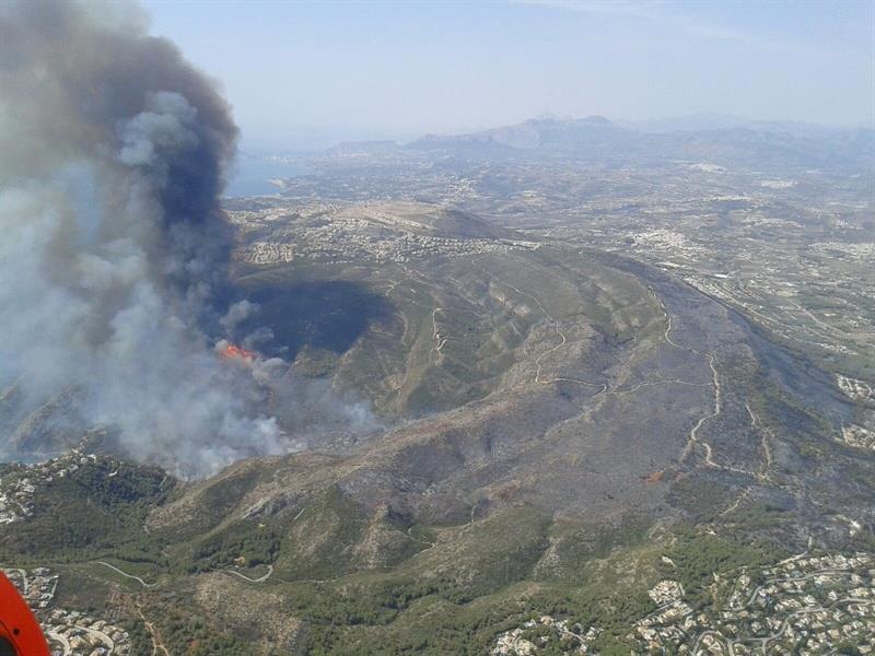 Incendio en Benitachell y Jávea