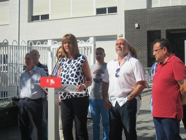 Idoia Mendia, en Barakaldo (Bizkaia)