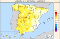 Agosto de 2016: el cuarto más cálido del siglo, con 1,3ºC más de lo normal