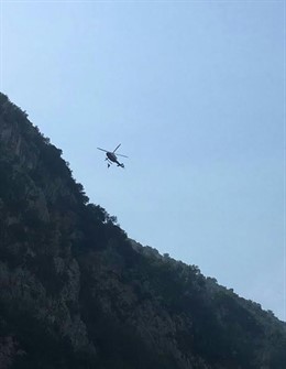 Helicóptero 112 en vía ferrata 