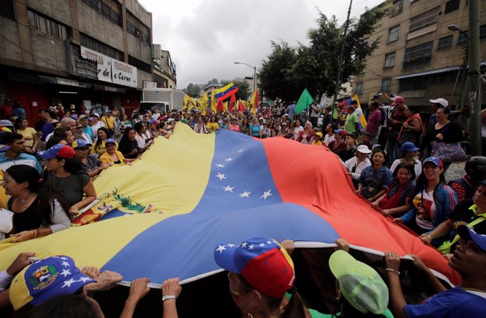 Protesta opositora en Venezuela