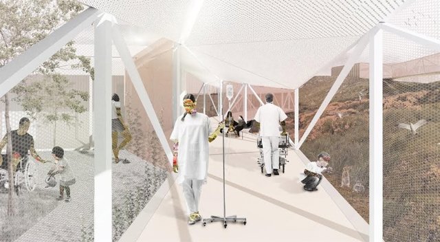 Recreación de uno de los espacios en el tratamiento de los enfermos de cáncer