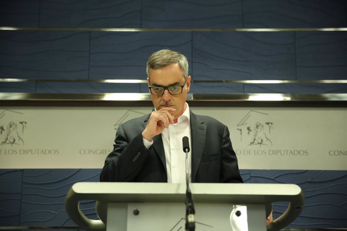 José Manuel Villegas en rueda de prensa en el Congreso