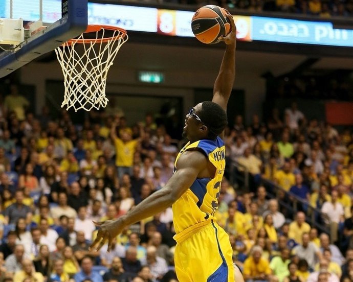 Maccabi FOX Tel Aviv vs. Unicaja Malaga, Trevor mbakwe