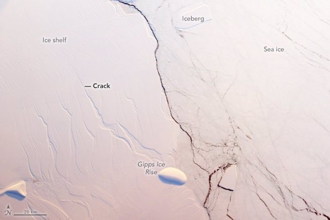 Grieta en la plataforma de hielo Larsen C