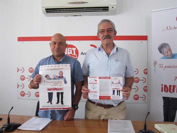 Daniel Alastuey y Tomás Yago han presentado la campaña de UGT sobre pensiones