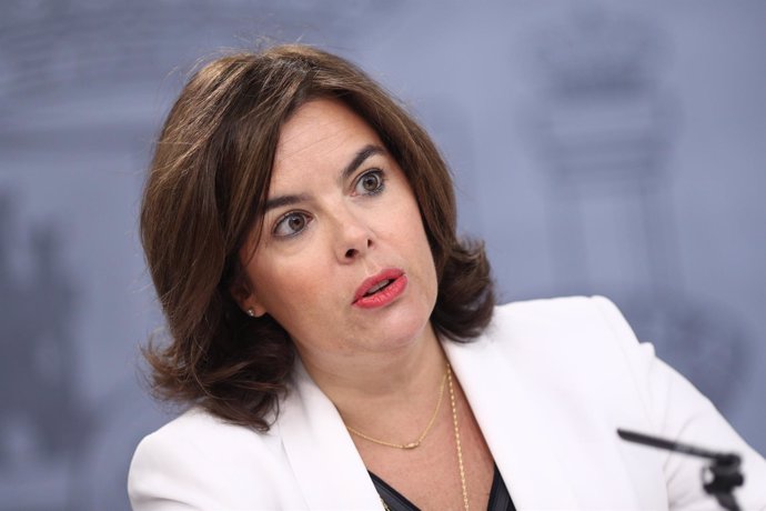 Soraya Saénz de Santamaría tras el Consejo de Ministros