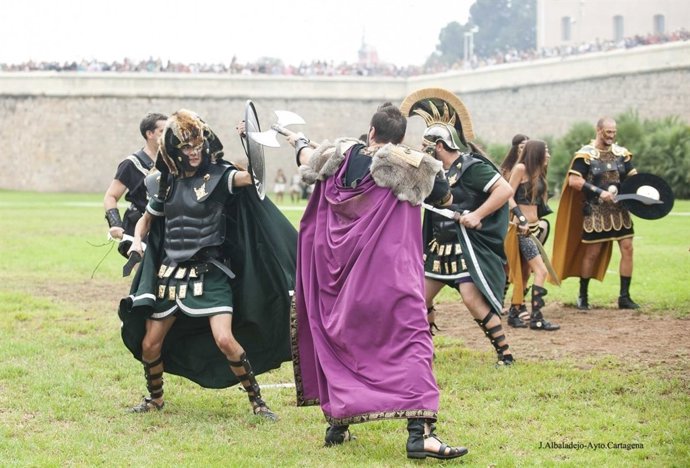Imagen de la batalla, durante fiestas de Cartagineses y Romanos