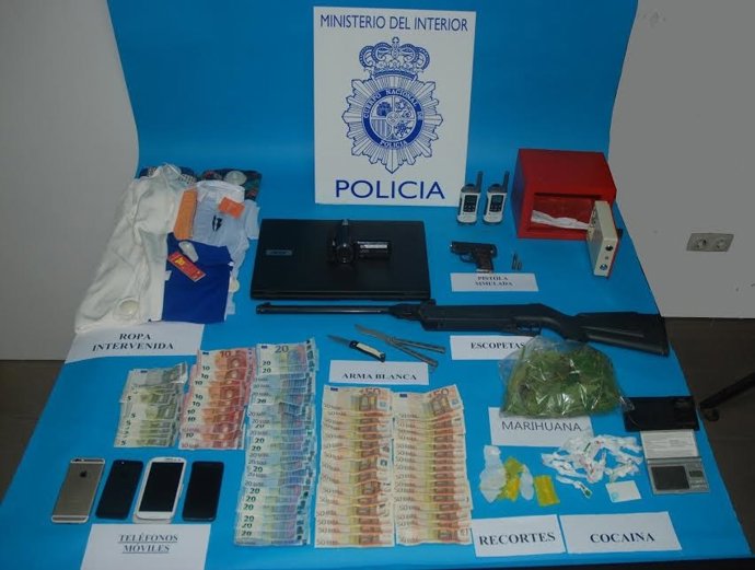 Objetos recuperados por la Policía Nacional