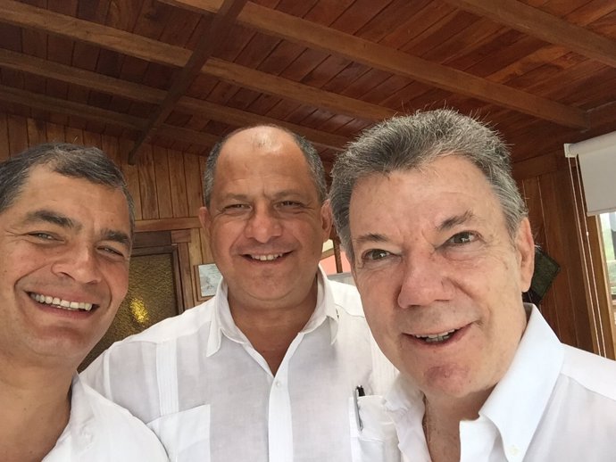 Los presidentes de Ecuador, Costa Rica y Colombia