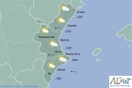 Predicción del tiempo para este domingo en la Comunitat