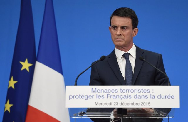 Manuel Valls en rueda de prensa en París