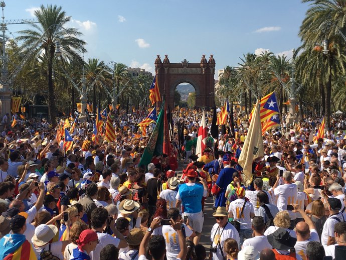 Paseo de Lluís Companys durante la manifestación independentista de la Diada