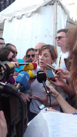 La presidenta del Parlament, Carme Forcadell, en Tarragona por la Diada