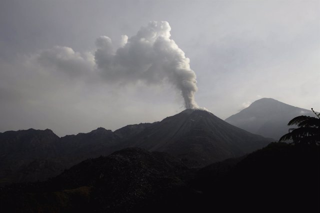Volcán Santiaguito, en Guatemala