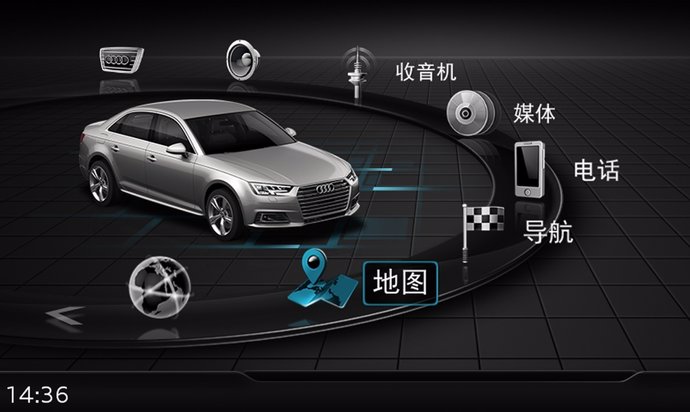 MMI Screen of the Audi A4 L in China.