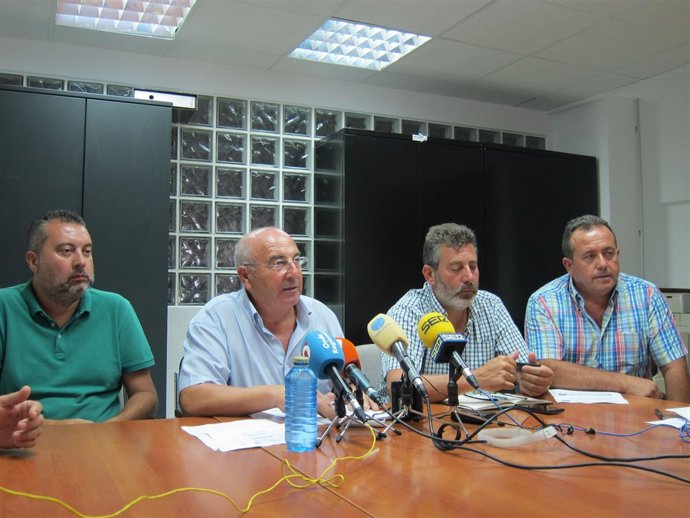 Los representantes de las organizaciones agrarias, en la rueda de prensa