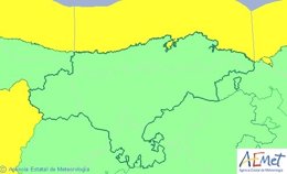 Mapa de alertas para este martes en Cantabria