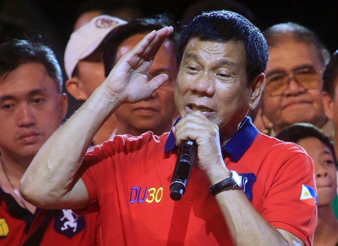 El candidato presidencial filipino Rodrigo Duterte