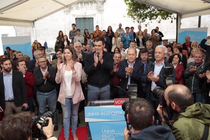 Leiceaga con Pedro Sánchez en Lugo