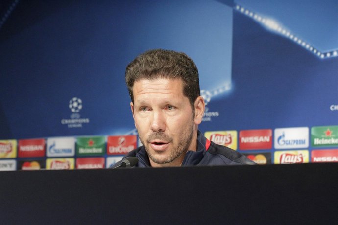 Diego Pablo Simeone en rueda de prensa en el media day del Atlético de Madrid