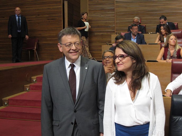 Ximo Puig y Mónica Oltra en el Debate de Política General