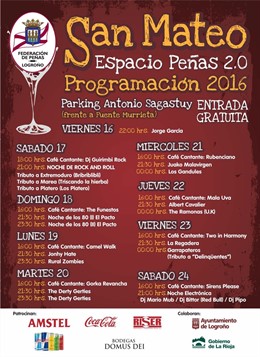 Programa musical peñas en San Mateo