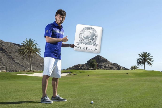 David Silva en el campo de golf de Anfi Tauro