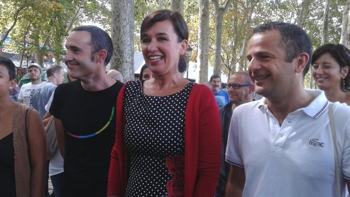 Jasone Agirre en un acto de EH Bildu