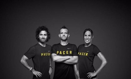 Muñoz, Raúl Gómez y Paula Butragueño, en la Carrera Nike+ Run