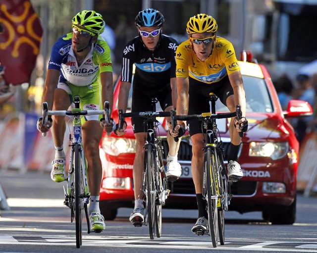 Nibali, Wiggins y Froome, Tour de Francia