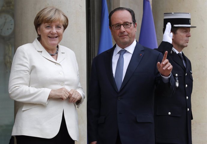 François Hollande y Angela Merkel