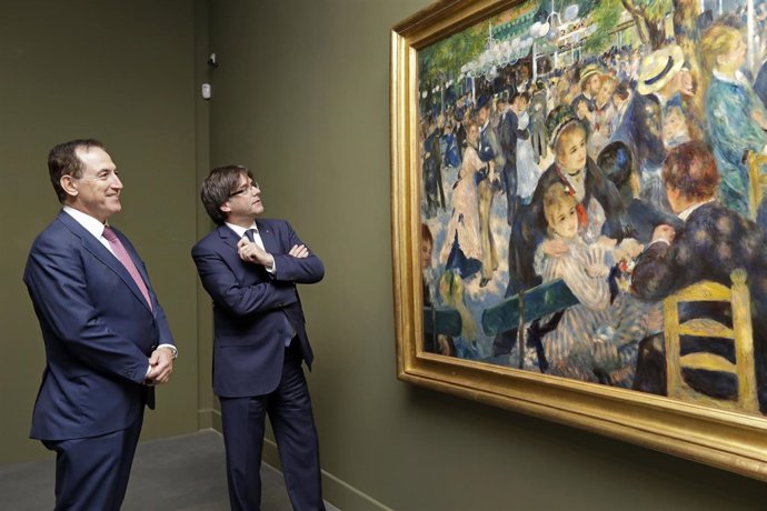 El pte.C.Puigdemont y el pte.De Mapfre A.Huertas