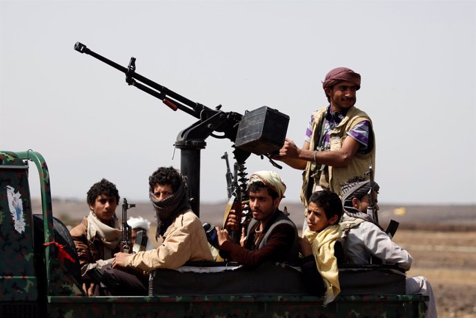 Milicianos huthis en Yemen