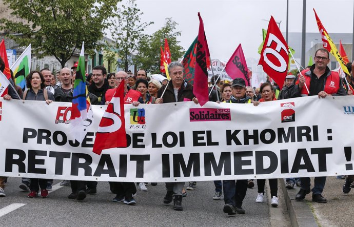 Manifestación contra la reforma laboral en Francia