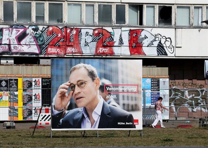 Cartel del alcalde de Berlín, Michael Mueller.